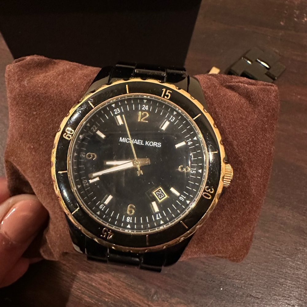 Michael Kors black and gold watch
